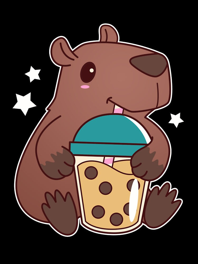 CUTE KAWAII CAPYBARA DRINKING BUBBLE TEA BOBA CAPIBARA by sobriowslen T-Shirts, Hoodie, Sweatshirt (Image 3)