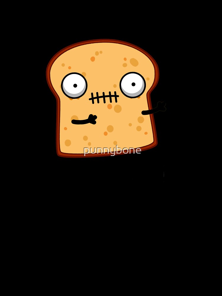 Walking Bread Cute Halloween Zombie Food Pun by punnybone