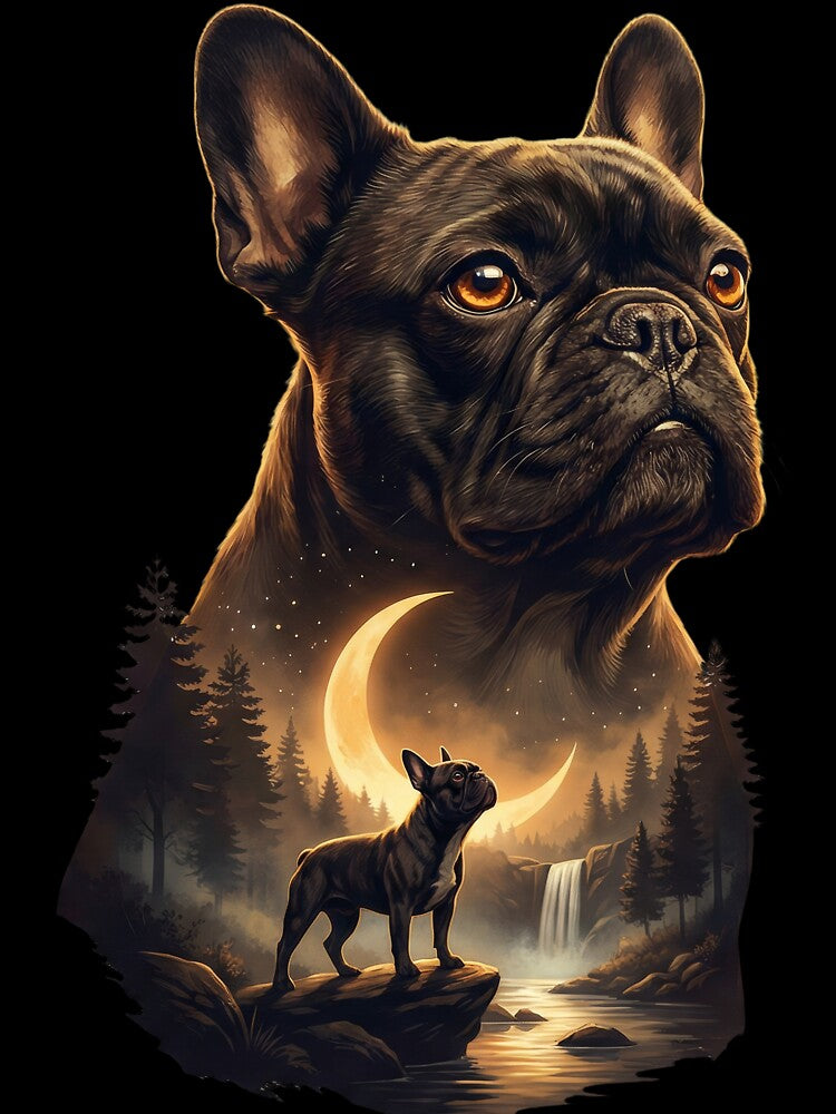 Vintage 90S French Bulldog Howling At The Moon by Stotee T-Shirts, Hoodie, Sweatshirt | BlankRebels.com (Image 3)