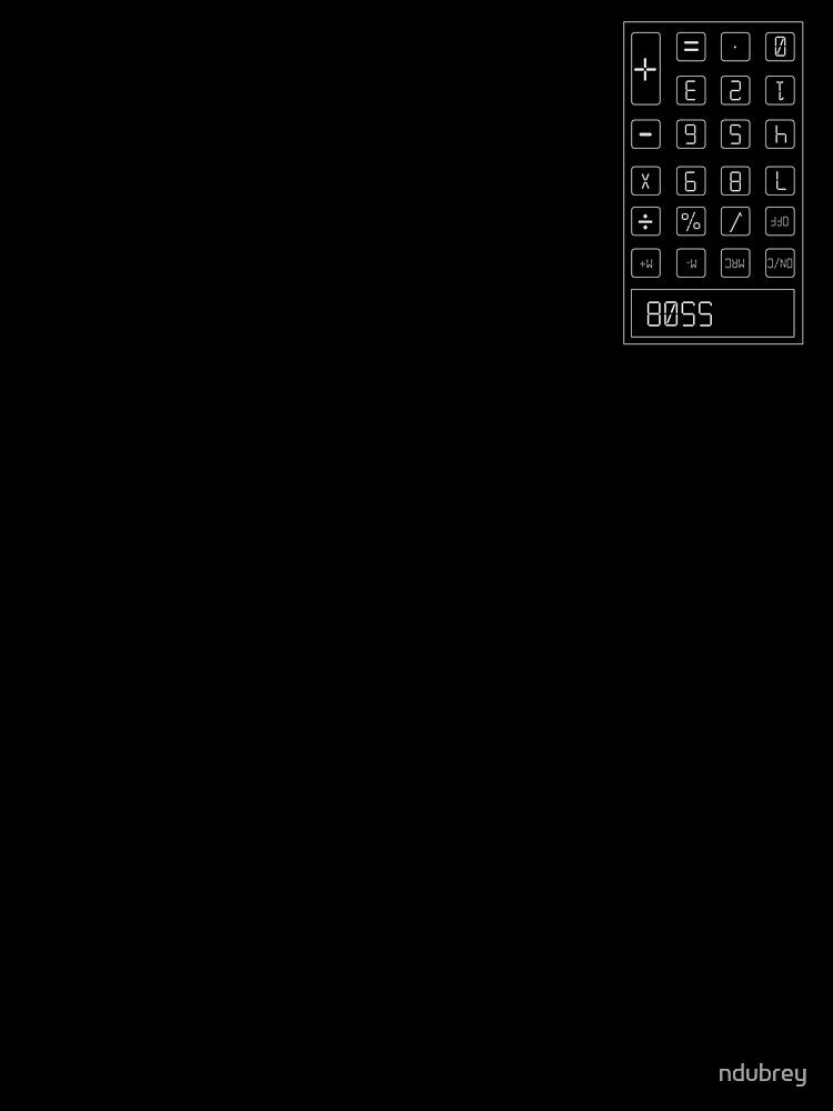 Calculator Upside Down Words: boss: Grey : 5508 by ndubrey T-Shirts, Hoodie, Sweatshirt | BlankRebels.com (Image 3)