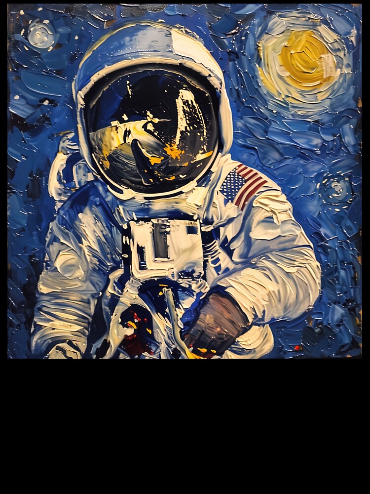Astronaut | Painting in the style of Vincent van Gogh by ComicsFactory T-Shirts, Hoodie, Sweatshirt (Image 3)