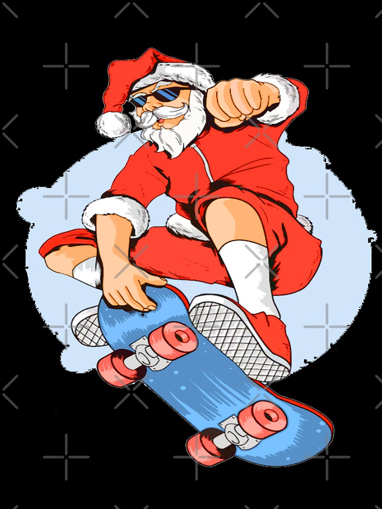 santa claus christmas board Skateboard Skater funny art by AssamFT T-Shirts, Hoodie, Sweatshirt | BlankRebels.com (Image 3)