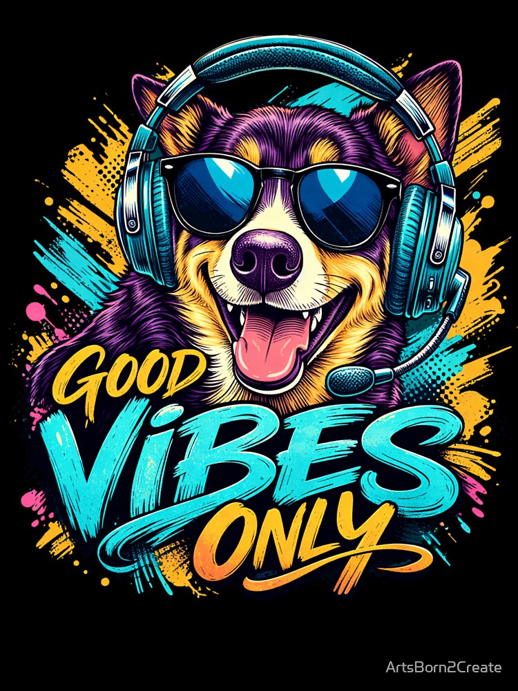 Good Vibes Only – Cute Dog Lover Shirt by ArtsBorn2Create
