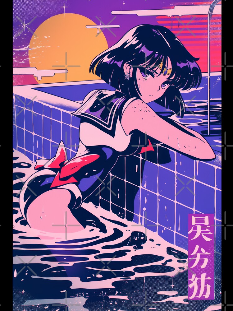 Sailor Saturn Retro wave Pool day by AnimeArsenalPrints T-Shirts, Hoodie, Sweatshirt | BlankRebels.com (Image 3)