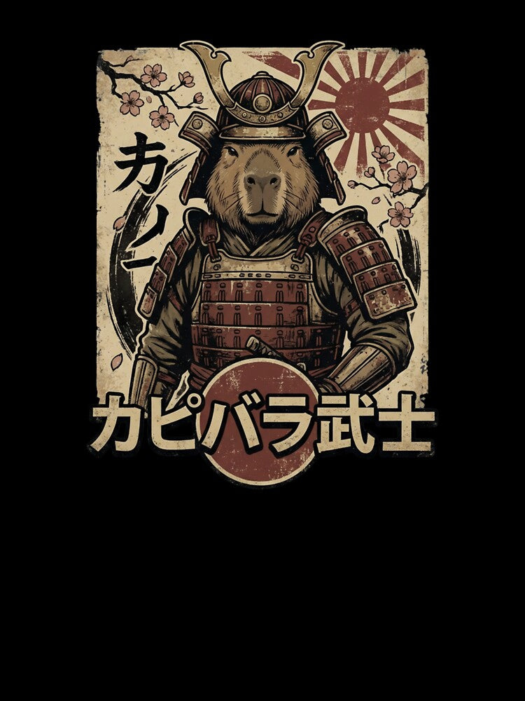 Capybara Samurai Vintage Japanese Art – Retro Bushido Warrior Animal Design by thernaX T-Shirts, Hoodie, Sweatshirt (Image 3)