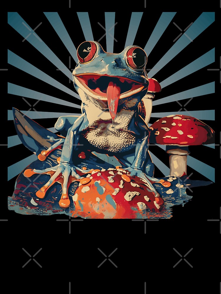 Trippy Hippy Retro Frog Mushroom Aesthetic Cottagecore Psychedelic by NikoDeeko T-Shirts, Hoodie, Sweatshirt (Image 3)