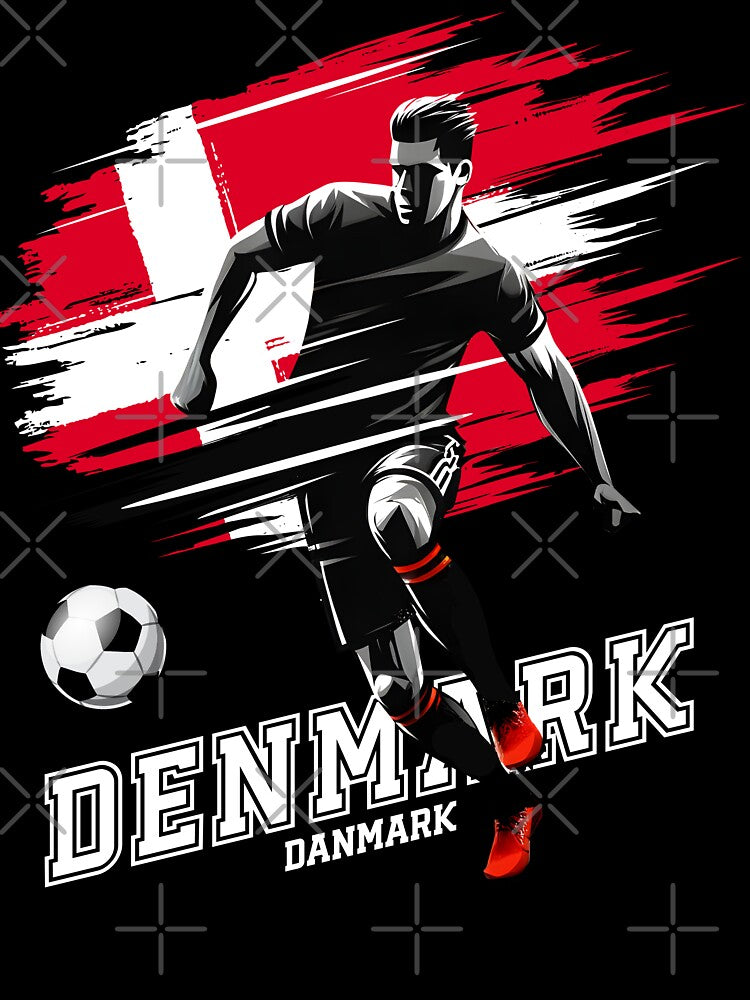 Football Soccer Denmark Danish Flag Banner Player Grunge by Infinitee8hirts