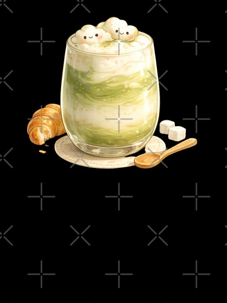 Cute Matcha Latte Kawaii Café Illustration by MeghannsMinimalMeals T-Shirts, Hoodie, Sweatshirt | BlankRebels.com (Image 3)