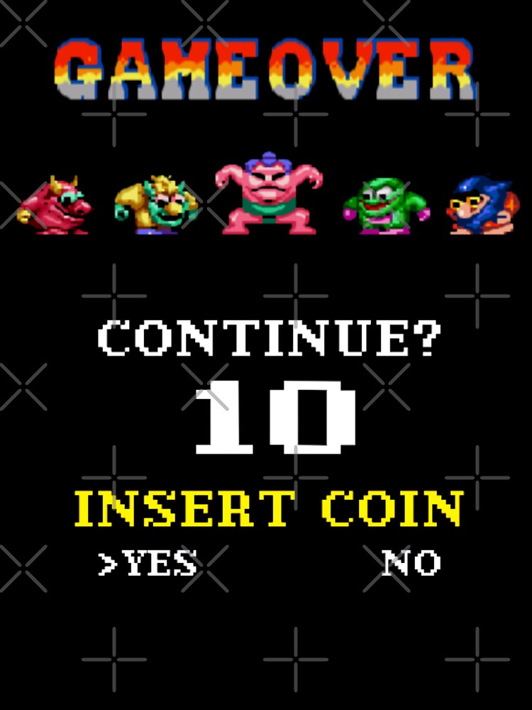 Vintage Retro Gaming - Game over Insert Coin Continue? by VZCreativeLab T-Shirts, Hoodie, Sweatshirt (Image 3)