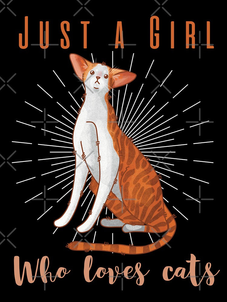 Just a Girl Who Loves Cats - Red Bicolor Oriental Cat - Cat Mom Gifts by FelineEmporium