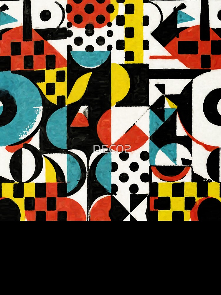 Mid-Century Modern Bauhaus Grunge Style Abstract Design by DEC02 T-Shirts, Hoodie, Sweatshirt | BlankRebels.com (Image 3)