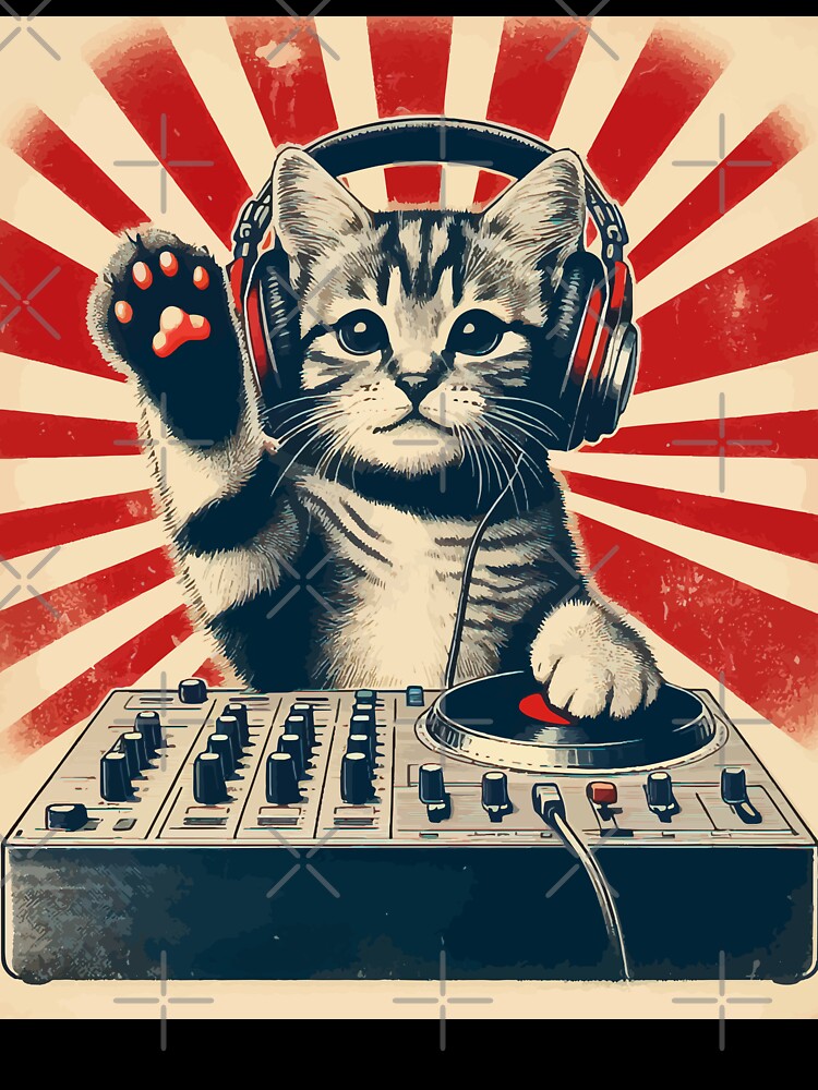 Cool Funny Cute Deejay House Cat Retro Vintage by TomFrontierArt T-Shirts, Hoodie, Sweatshirt | BlankRebels.com (Image 3)