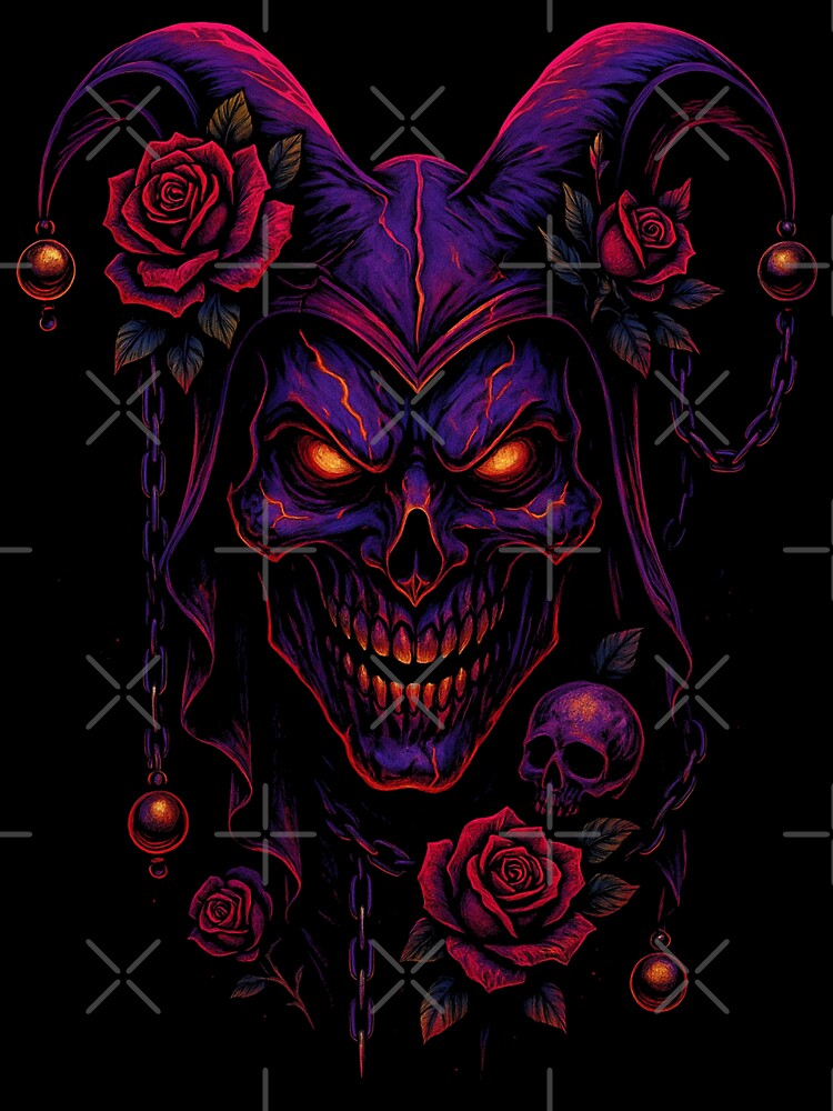 Infernal Carnival Demonic Jester Gothic Dark Colorful Design by DevilsGarden T-Shirts, Hoodie, Sweatshirt (Image 3)