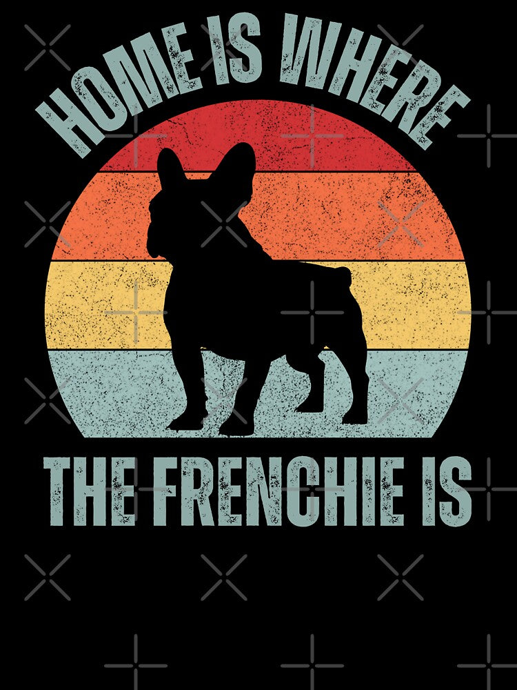 Home is Where The Frenchie is French Bulldog Retro Sunset Vintage Dog Lover Cute Pet Gift by darunwan T-Shirts,... (Image 3)
