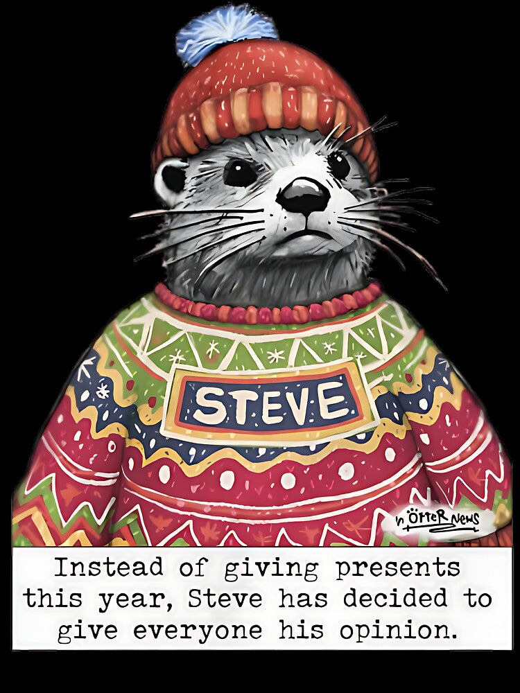 Funny Otter Christmas Shirt – Steve Ugly Christmas Sweater Parody Tee, Holiday Humor Gift by campbellnettieq... (Image 3)