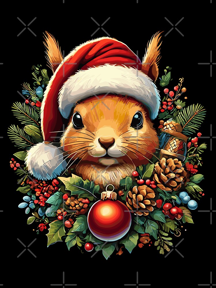 Christmas Squirrel With Hat And Ball by LuminOrb T-Shirts, Hoodie, Sweatshirt | BlankRebels.com (Image 3)