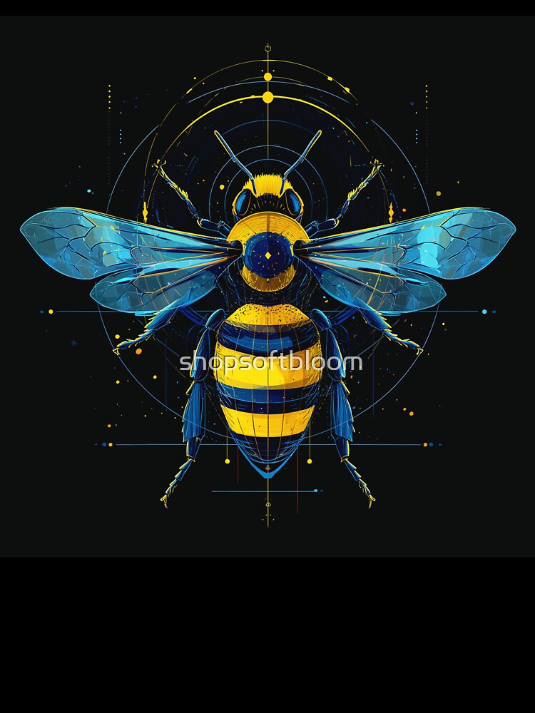 Cosmic Bee – Yellow and Blue Graphic Design by shopsoftbloom T-Shirts, Hoodie, Sweatshirt | BlankRebels.com (Image 3)