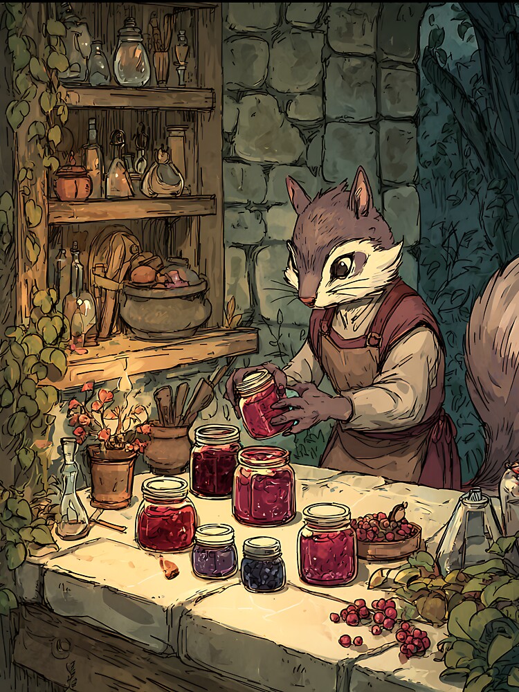 Cottagecore Art: Squirrel's Jam Jars by bapupa T-Shirts, Hoodie, Sweatshirt | BlankRebels.com (Image 3)