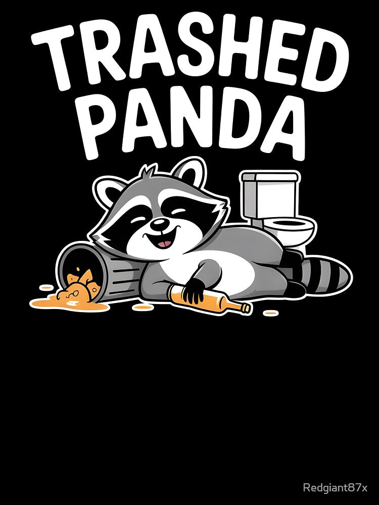 Trashed Panda Drunk Raccoon – Funny Trash Panda Illustration by Redgiant87x T-Shirts, Hoodie, Sweatshirt (Image 3)