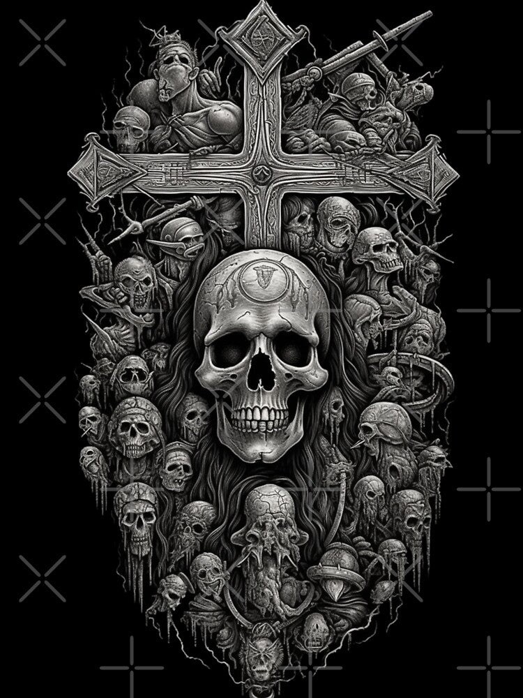 Dark Reverence Skull and Cross by ArtfulImprints T-Shirts, Hoodie, Sweatshirt | BlankRebels.com (Image 3)
