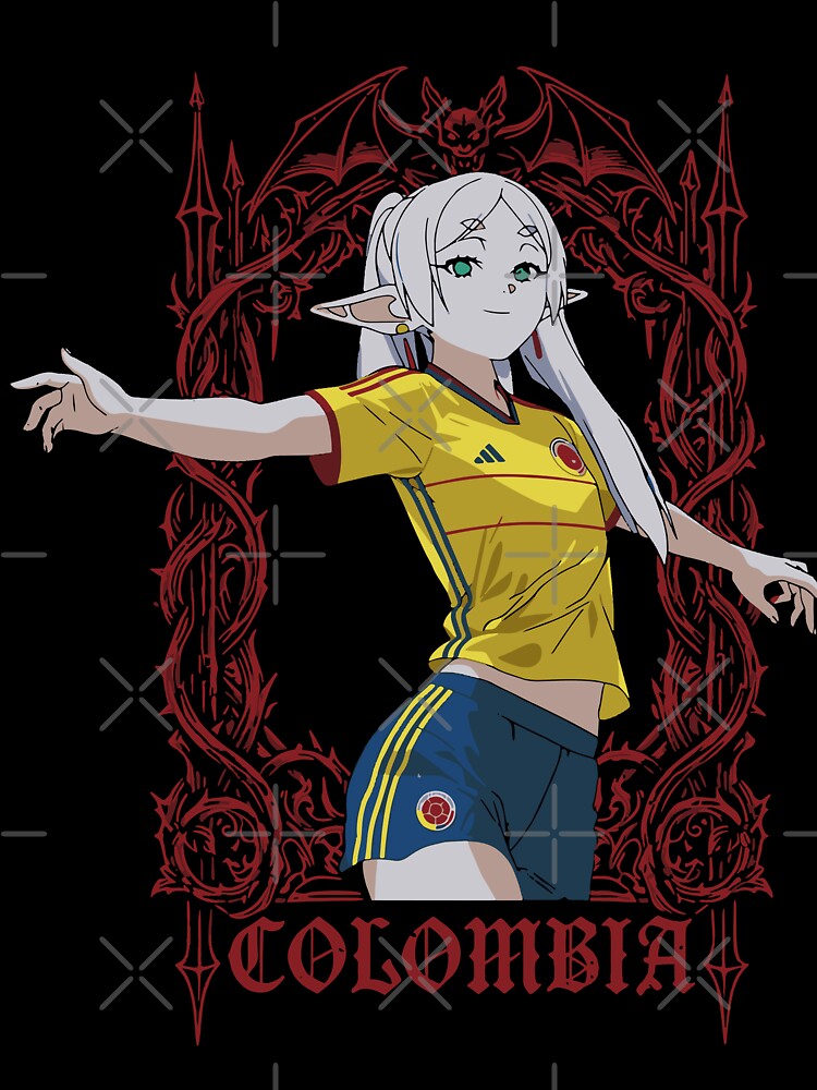 Anime illustration with Colombian National Team uniform by moosesclub T-Shirts, Hoodie, Sweatshirt (Image 3)