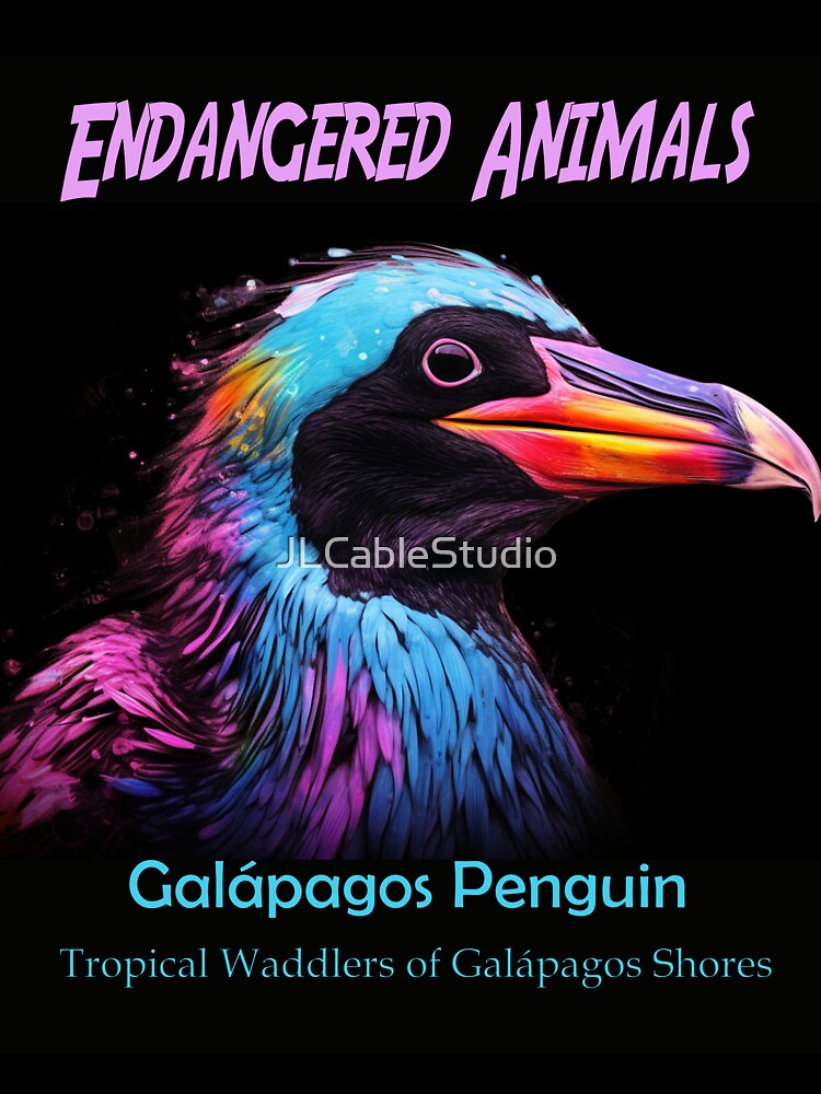 Galápagos Penguin: Tropical Waddlers of Galápagos Shores by JLCableStudio T-Shirts, Hoodie, Sweatshirt (Image 3)