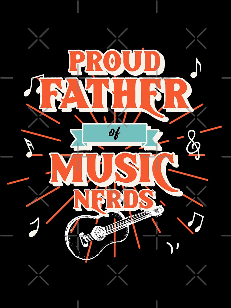 Proud Father of Music Nerds Fathers Day Musician Retro by Winter--Flowers T-Shirts, Hoodie, Sweatshirt (Image 3)