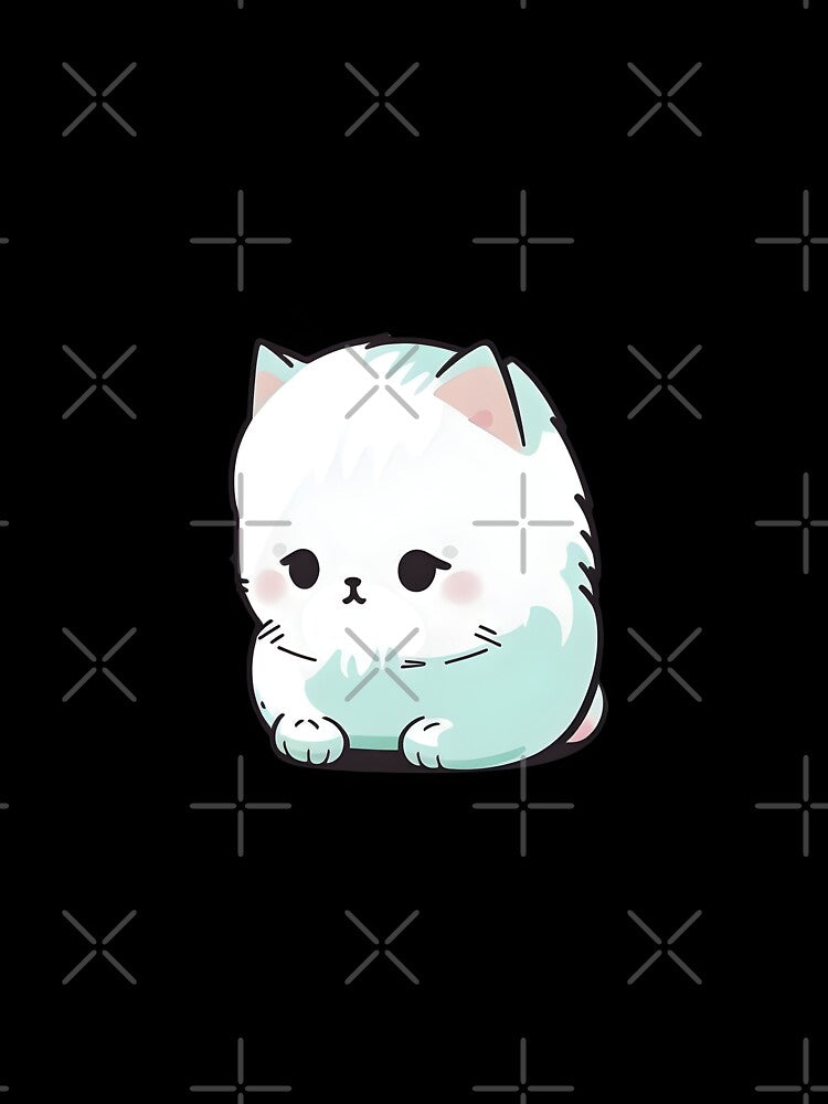 Cute sad baby white cat, japanese aesthetic by LorandQuest T-Shirts, Hoodie, Sweatshirt | BlankRebels.com (Image 3)