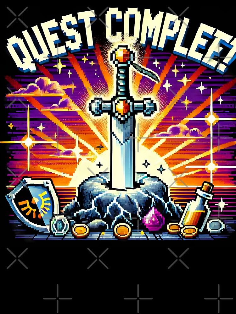 Quest Complete - Legendary Pixel Adventure by Psychacharm T-Shirts, Hoodie, Sweatshirt | BlankRebels.com (Image 3)