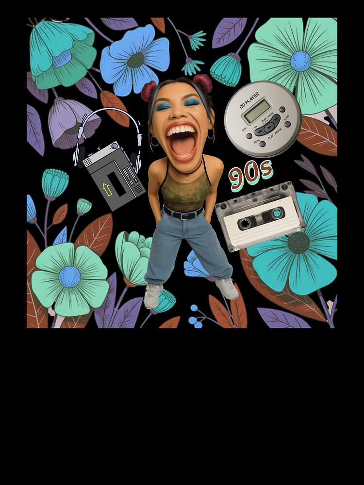 90s Nostalgia Girl - Retro Music Fashion Aesthetic Walkman CD Player by BohoByte Design T-Shirts, Hoodie,... (Image 3)