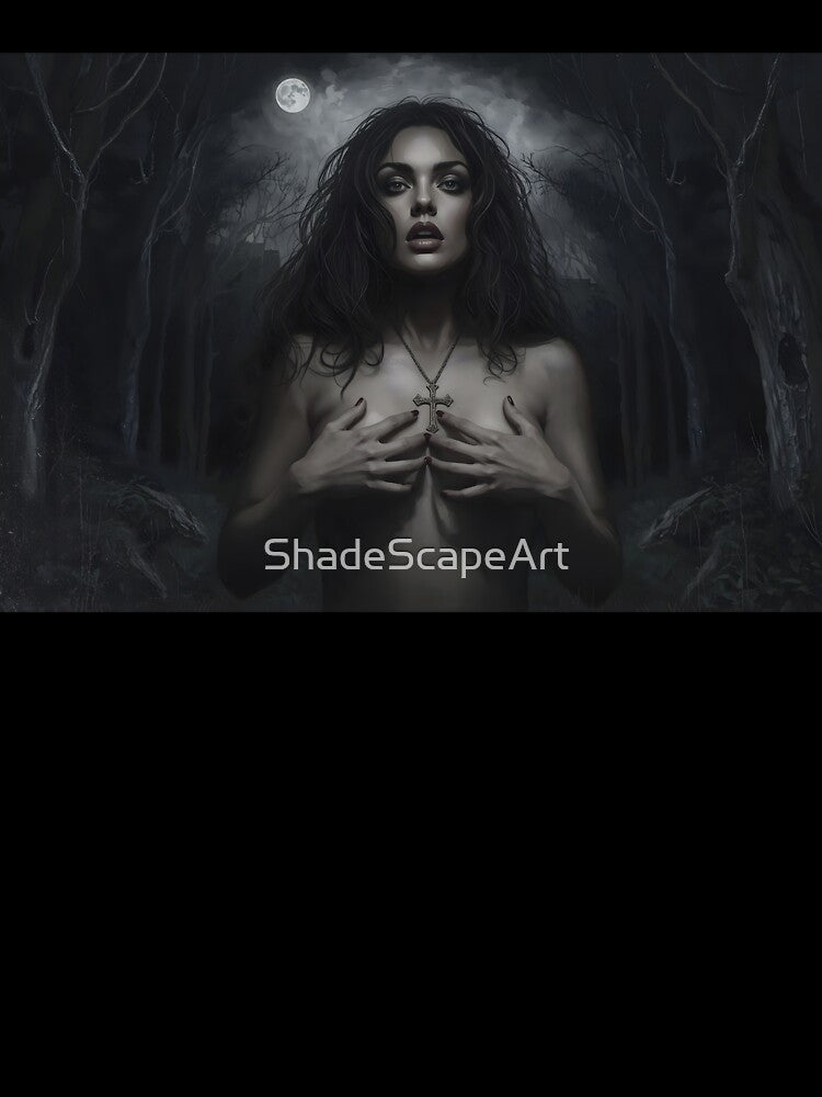 Moonlit Forest Fear – Dark Fantasy Vulnerability Art by ShadeScapeArt T-Shirts, Hoodie, Sweatshirt (Image 3)