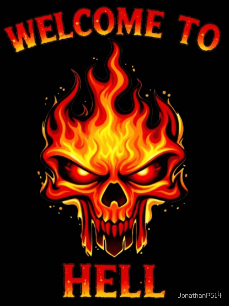 Welcome to Hell Fire Skull – Biker Metal Design by JonathanP514 T-Shirts, Hoodie, Sweatshirt | BlankRebels.com (Image 3)