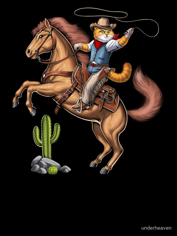 Cat Cowboy Riding Rodeo Horse by underheaven T-Shirts, Hoodie, Sweatshirt | BlankRebels.com (Image 3)