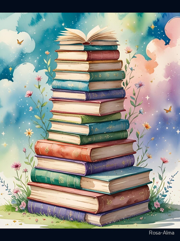 Beautiful pile of books- colorful books by Rosa-Alma T-Shirts, Hoodie, Sweatshirt | BlankRebels.com (Image 2)