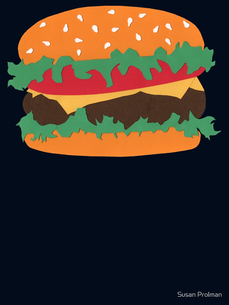 HAMBURGER Cheeseburger ORIGINAL PAPER ARTWORK Veggie Burger by Susan Prolman T-Shirts, Hoodie, Sweatshirt (Image 2)