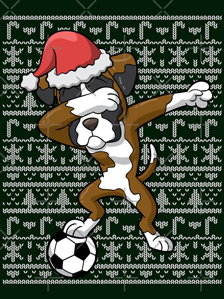 Dabbing Boxer Dog Soccer Football Ugly Christmas by frittata