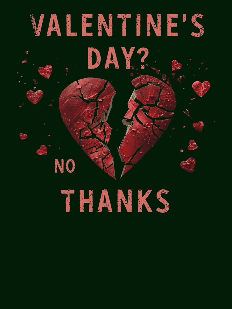 Valentine's Day? No Thanks – Minimalist Quote Sticker by GOTCHO1 T-Shirts, Hoodie, Sweatshirt | BlankRebels.com (Image 3)