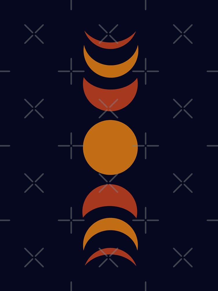 Red and Orange Geometric Moon Phases by cerenalkan T-Shirts, Hoodie, Sweatshirt | BlankRebels.com (Image 3)