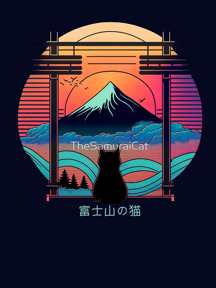 Cat in Mt Fuji by TheSamuraiCat T-Shirts, Hoodie, Sweatshirt | BlankRebels.com (Image 3)