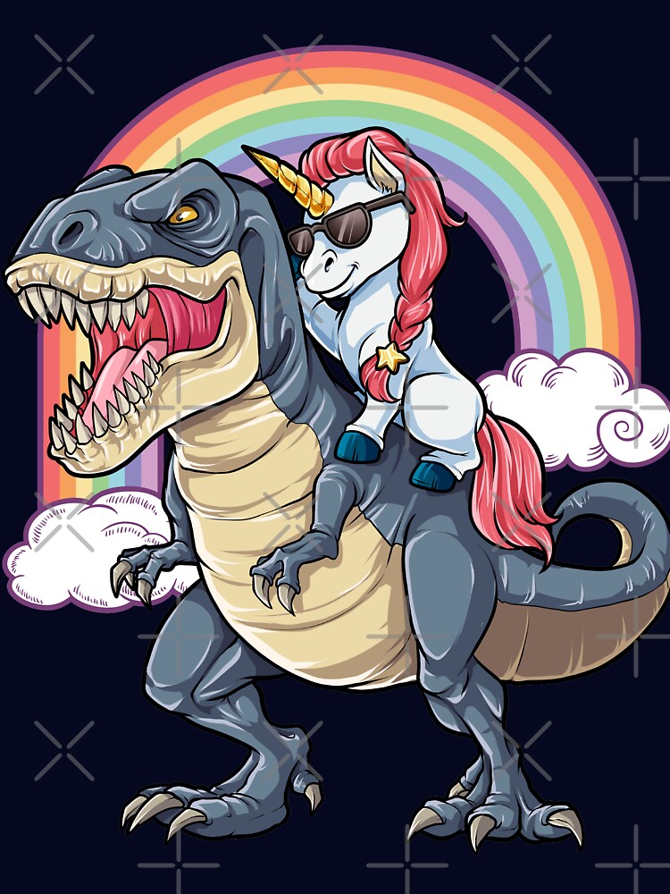 Unicorn Riding Dinosaur T Rex Funny Unicorns Party Rainbow Squad T-Shirts, Hoodie, Sweatshirt