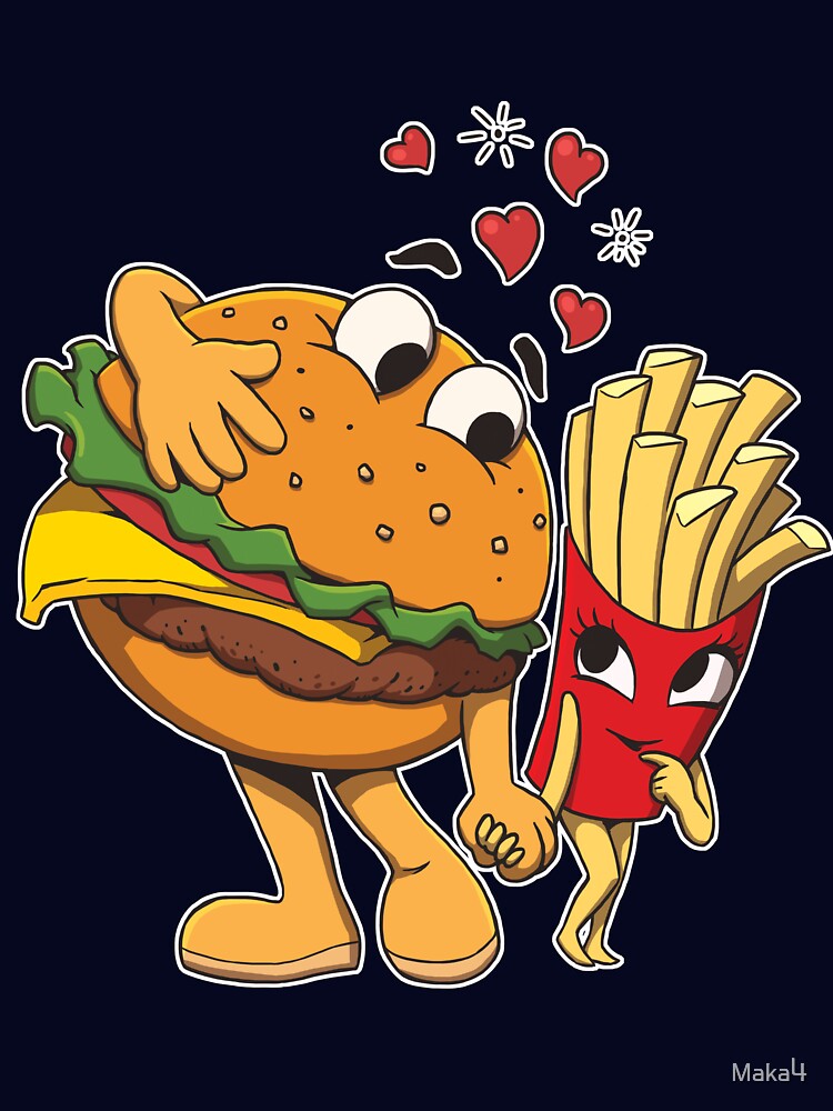 Love Between Burger And Fries by Maka4 T-Shirts, Hoodie, Sweatshirt | BlankRebels.com (Image 3)
