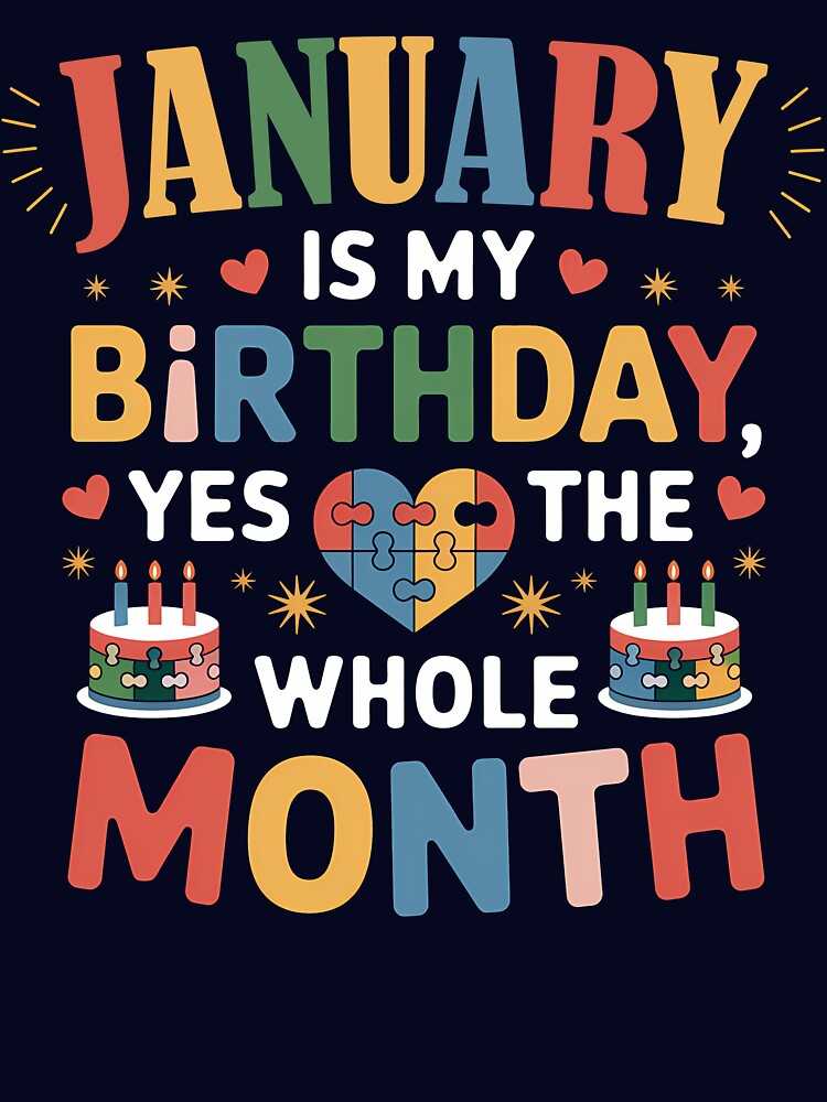 January Birthday Puzzle Heart Birthday Month Design by KristenosNehk T-Shirts, Hoodie, Sweatshirt | BlankRebels.com (Image 3)
