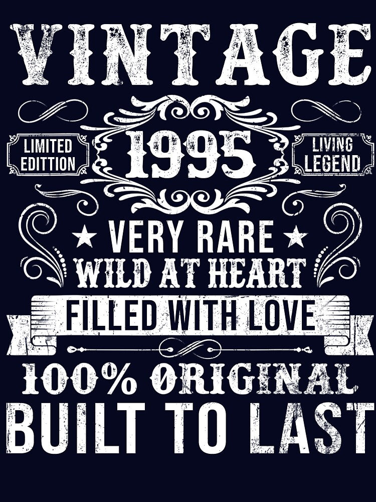 Vintage 1995 31th Birthday Gift Born In 1995 31 Years Old by RoyesButler T-Shirts, Hoodie, Sweatshirt (Image 3)