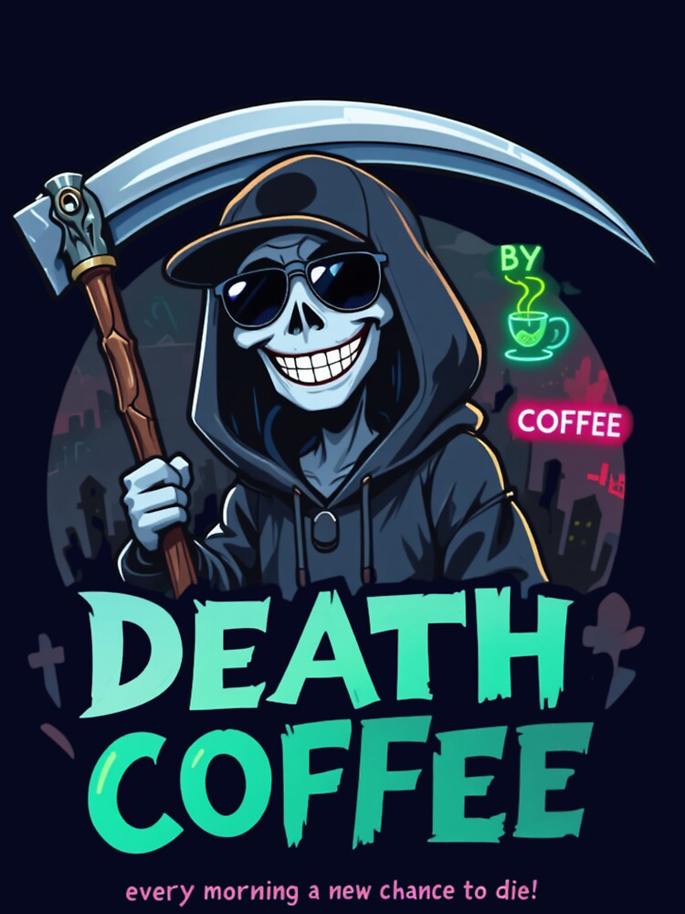Death Coffee – Grim Reaper Brew by azazzle T-Shirts, Hoodie, Sweatshirt | BlankRebels.com (Image 3)