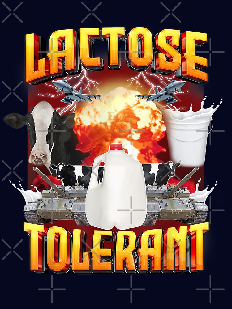 Lactose tolerant Funny Meme, Humor Lactose Tolerant Milk, Dairy-free humor, Funny lactose-free Design by... (Image 3)