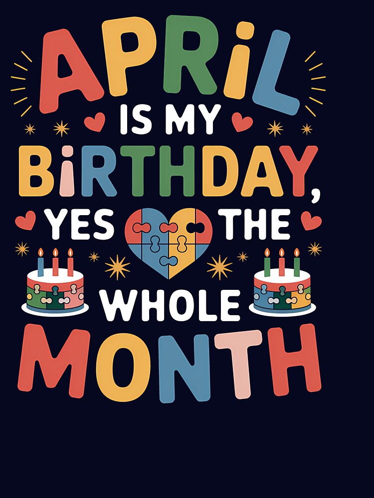 April Birthday Puzzle Heart Birthday Month Design by KristenosNehk T-Shirts, Hoodie, Sweatshirt | BlankRebels.com (Image 3)