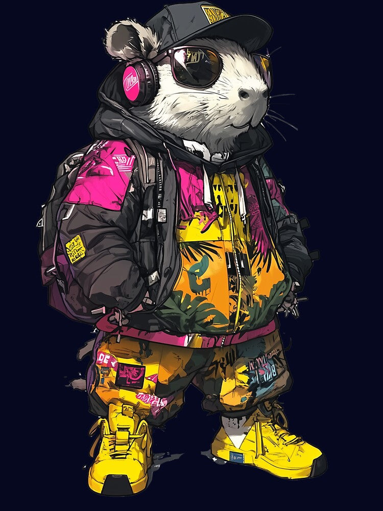 Cyber-Futourism Capybara wears a stylish hoodie by NUGRAFIKA T-Shirts, Sweatshirt | BlankRebels.com (Image 3)