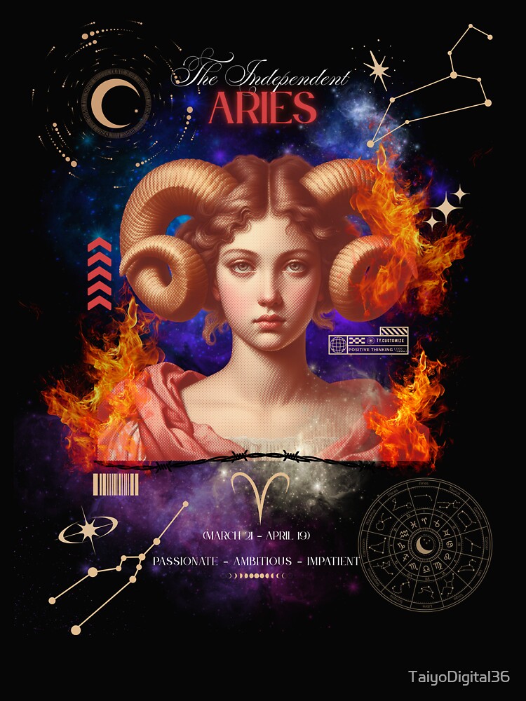 Aries Zodiac Sign vintage by TaiyoDigital36 T-Shirts, Hoodie, Sweatshirt | BlankRebels.com (Image 2)