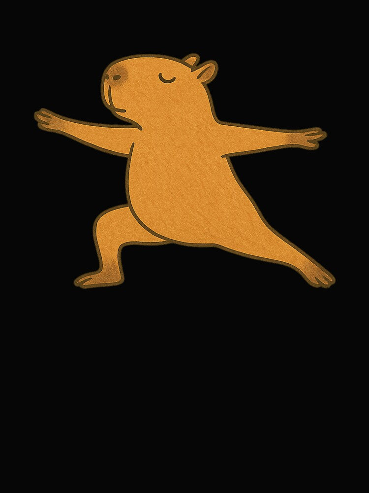 Capybara Warrior Pose – Cute Meditating Capybara Yoga Illustration by digitalbitcraft T-Shirts, Hoodie, Sweatshirt (Image 2)