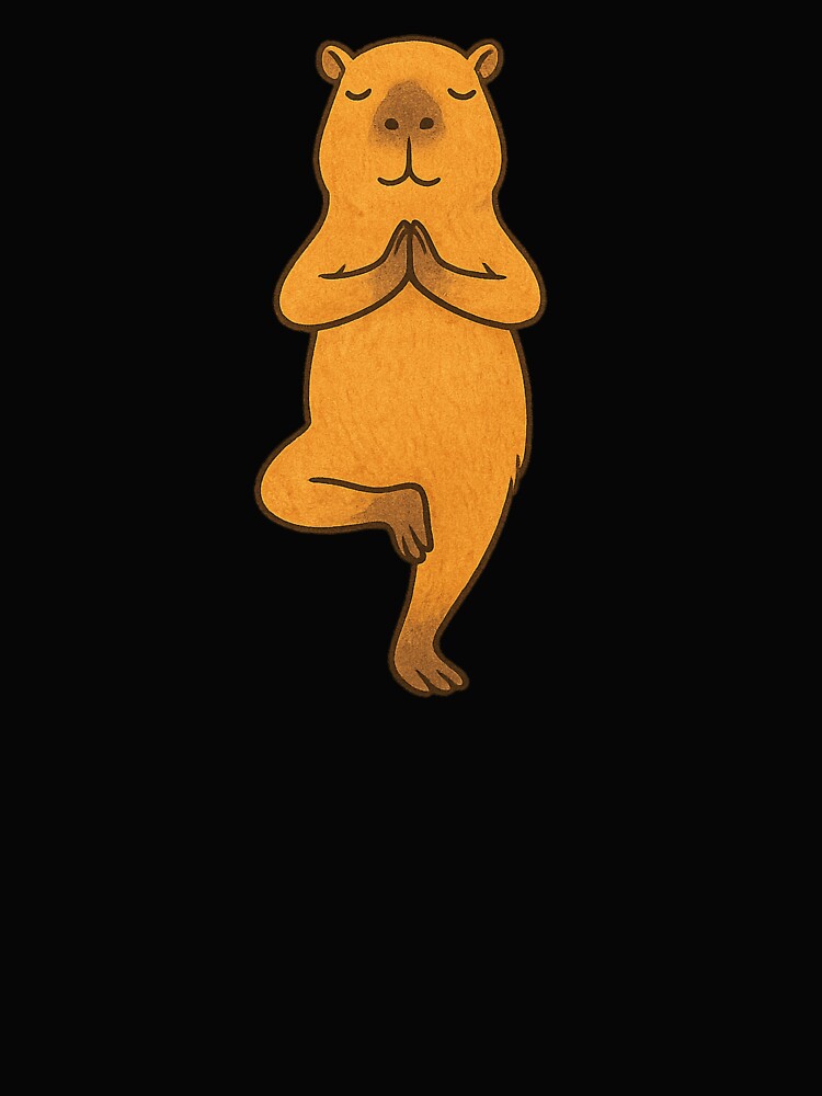 Capybara Tree Pose Yoga – Cute Balancing Capybara Illustration by digitalbitcraft T-Shirts, Hoodie, Sweatshirt (Image 2)